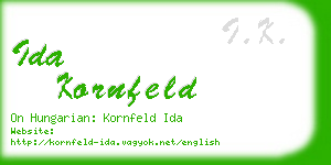 ida kornfeld business card